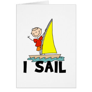 stick figur I Sail T-tröjor och presenter Hälsningskort