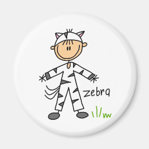 Stick figur i sebrakostymmagnet magnet