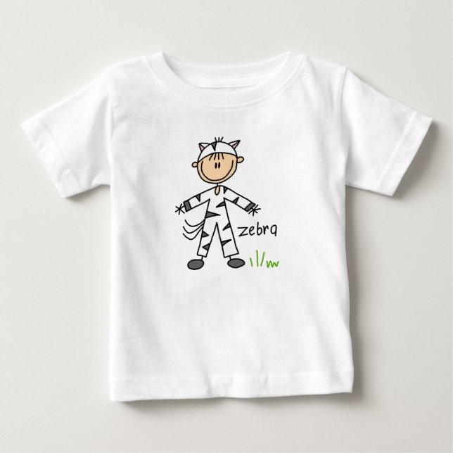 Stick figur i sebrakostymskjorta tee (Framsida)