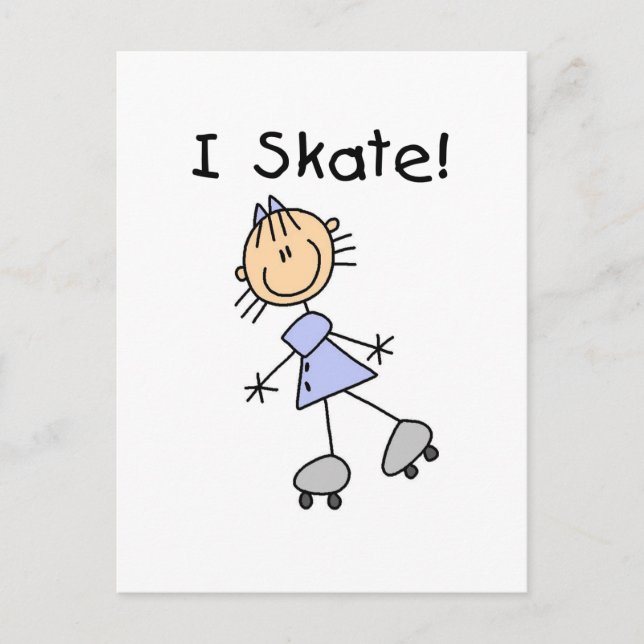 Stick figur I Skate Tshirts och presenter Vykort (Framsida)