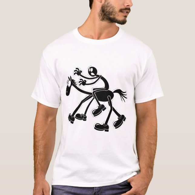 Stick figur i Snyggt Sneakers Strim en dos T Shirt (Framsida)