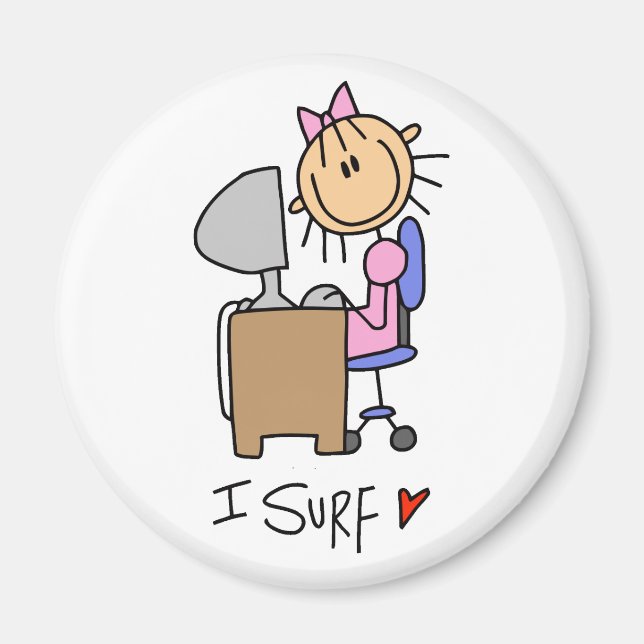 Stick figur Internet Surfer Magnet (Framsidan)