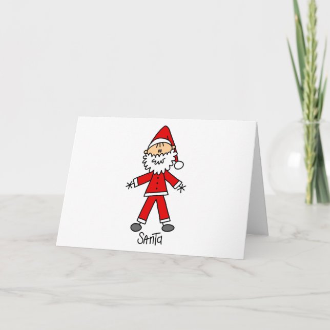 Stick figur Jultomten Tshirts och gåvor Helgkort (Framsida)