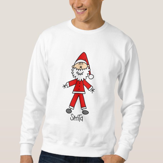 Stick figur Jultomten Tshirts och gåvor Lång Ärmad Tröja (Framsida)