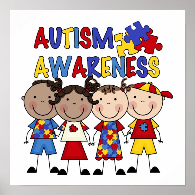 Stick figur Kids Autism Awareness Poster (Framsidan)