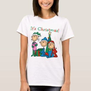 Stick figur Kids Det är julskjortor och julklappar Tröja