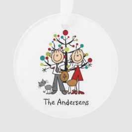 Stick figur kopplar ihop, katten, hundakrylprydnad