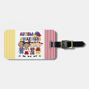 Stick figur lurar Autismmedvetenhet Bagagebricka
