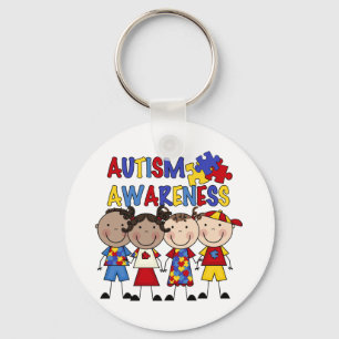 Stick figur lurar Autismmedvetenhet Nyckelring