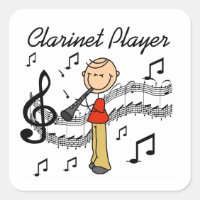 Stick figur Male Clarinet Player Tshirts och Gift