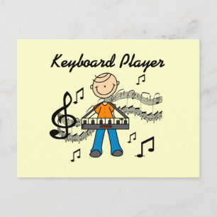stick figur Male Tangentbord Player-presentationer Vykort