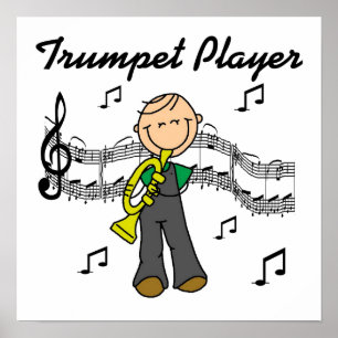 Stick figur Male Trumpet Player T-shirts och GIft Poster
