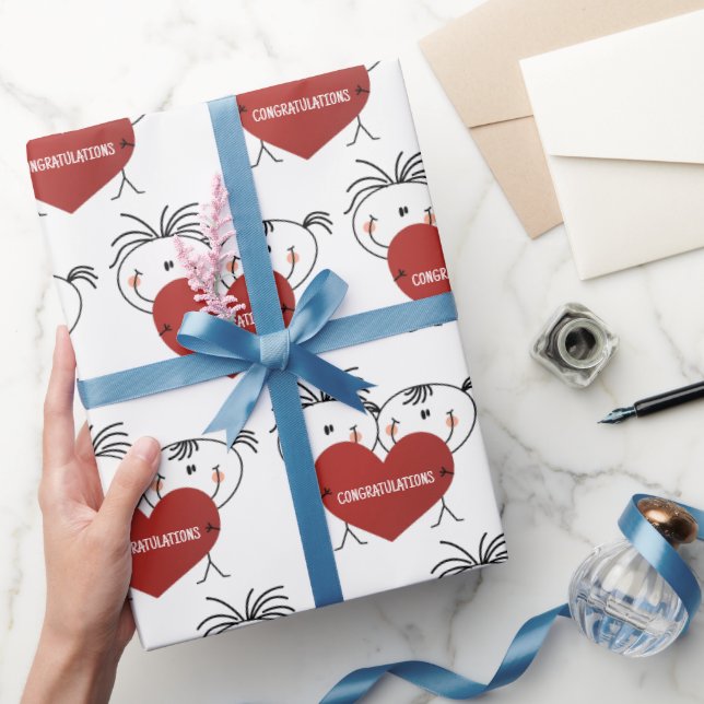 Stick figur Newlyweds Grattisar Presentpapper (Gifting)