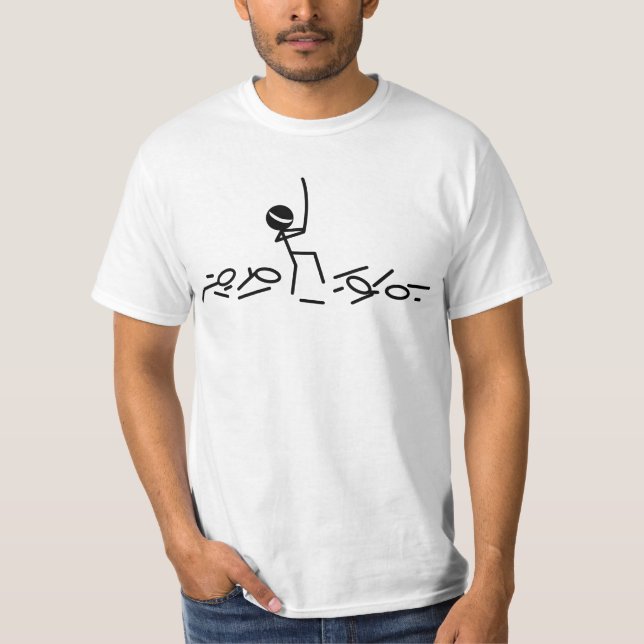 Stick figur Ninja med svärdskjortan Tee Shirt (Framsida)