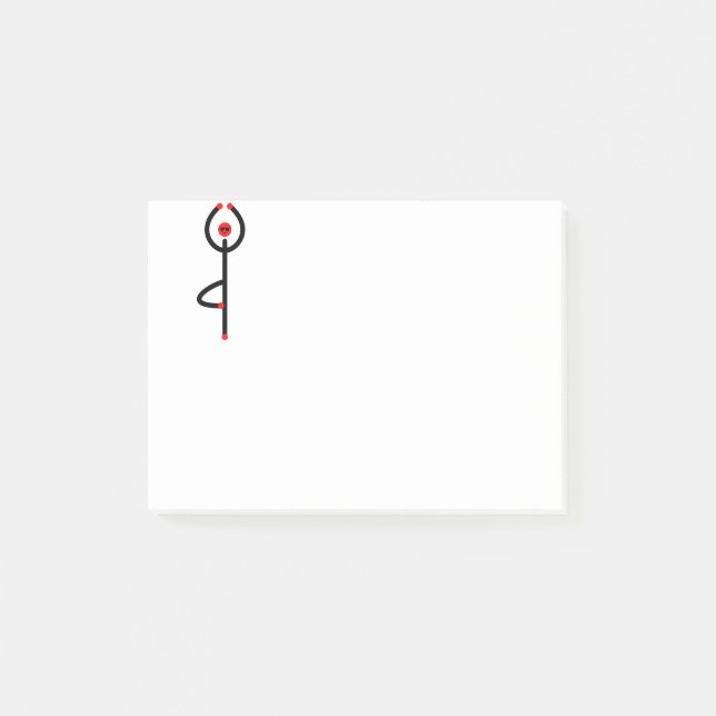 Stick figur om träd yoga-pott. post-it block (Framsida)