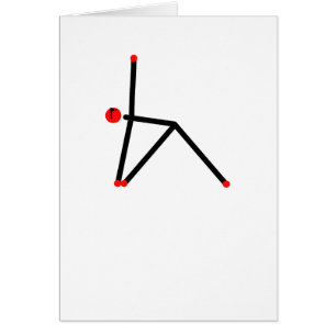 Stick figur om triangelyoga-potten. OBS kort