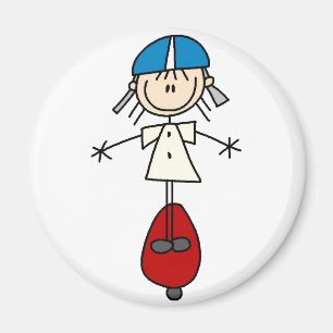 Stick figur på sparkcykelmagneten magnet