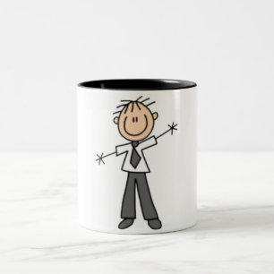 Stick figur Pappa Två-Tonad Mugg