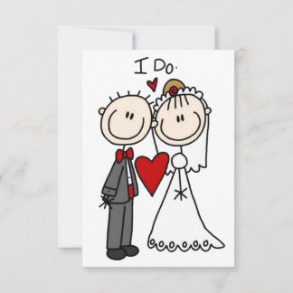 Stick figur People Bride och Groom Bröllop Inbjudningar