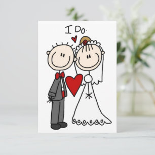 Stick figur People Bride och Groom Bröllop Inbjudningar
