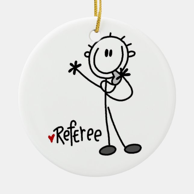 Stick figur Referee T-shirts och presenter Julgransprydnad Keramik (Framsidan)
