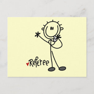 stick figur Referee Tshirts och Gifts Vykort