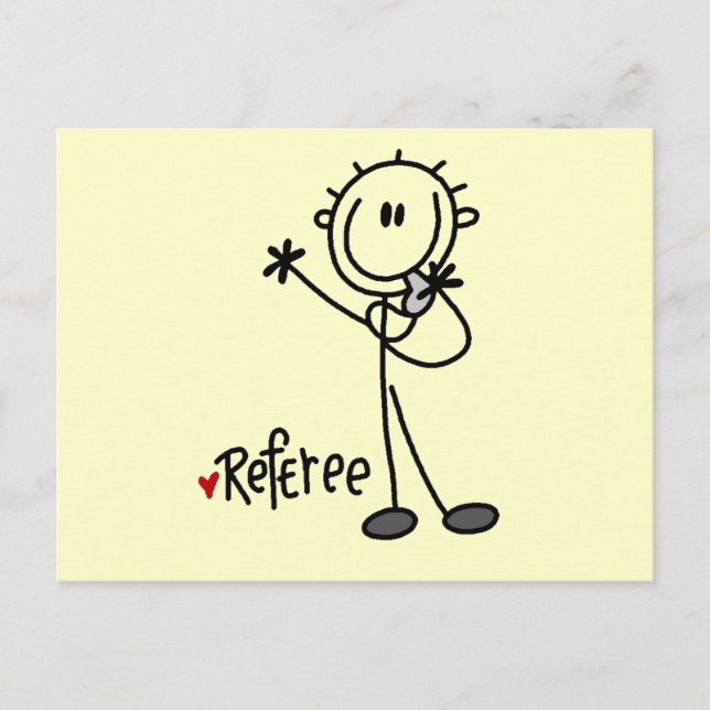 stick figur Referee Tshirts och Gifts Vykort (Framsida)