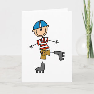 Stick figur Roller Skating Kort