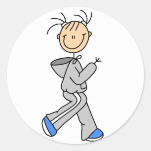 Stick figur Running Sticker Runt Klistermärke