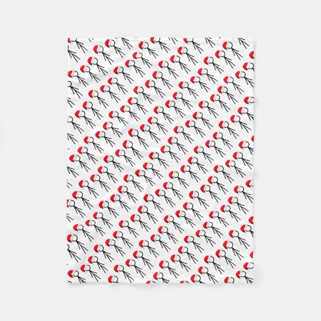 Stick figur Santa Blanket Fleecefilt (Framsidan)
