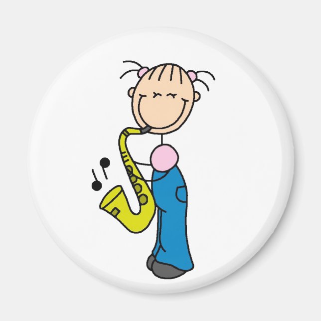 Stick figur Saxophone Magnet (Framsidan)