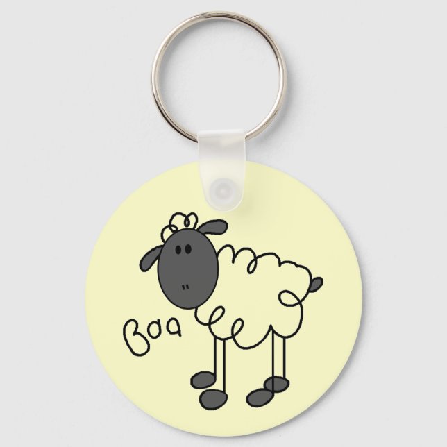 Stick figur Sheep Tshirts och Gifts Nyckelring (Framsida)