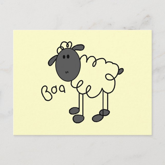 Stick figur Sheep Tshirts och Gifts Vykort (Framsida)