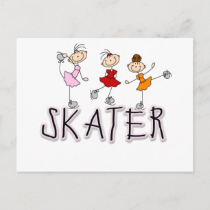 stick figur Skater Tshirts och presenter Vykort