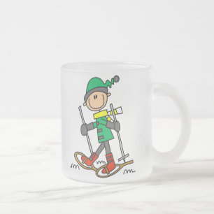 Stick figur Snowshoeing Frostad Glasmugg