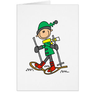 Stick figur Snowshoeing Hälsningskort