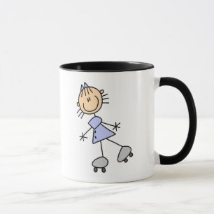 Stick figur som åker skridskor muggen mugg