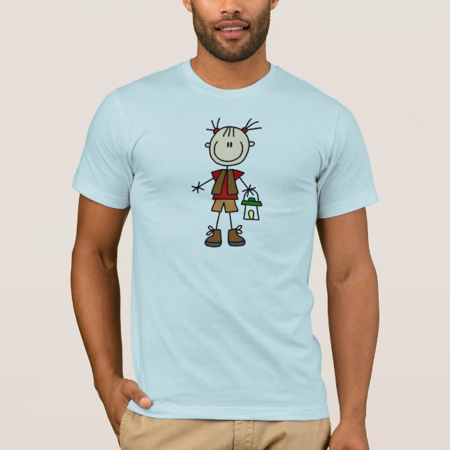Stick figur som campar skjortan t-shirt (Framsida)