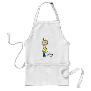Stick figur som förväntar babyen förkläde