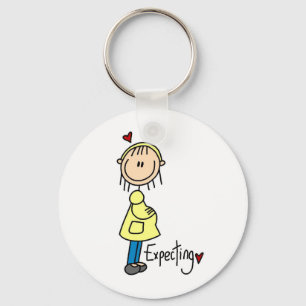 Stick figur som förväntar babyen nyckelring