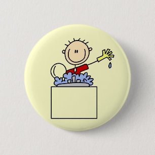 Stick figur som gör diskTshirts och gåvor Knapp