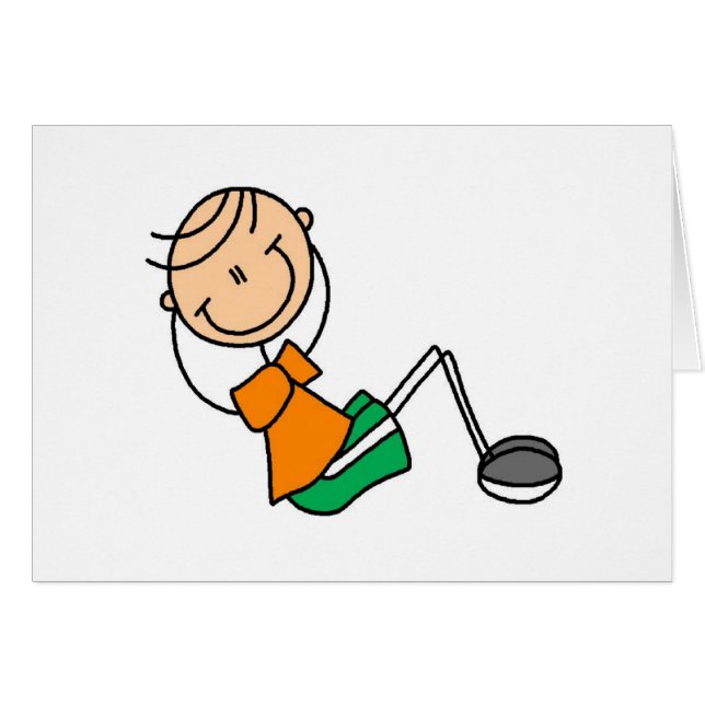 Stick figur som övar T-tröja och gåvor Hälsningskort (Framsidan Horizontal)