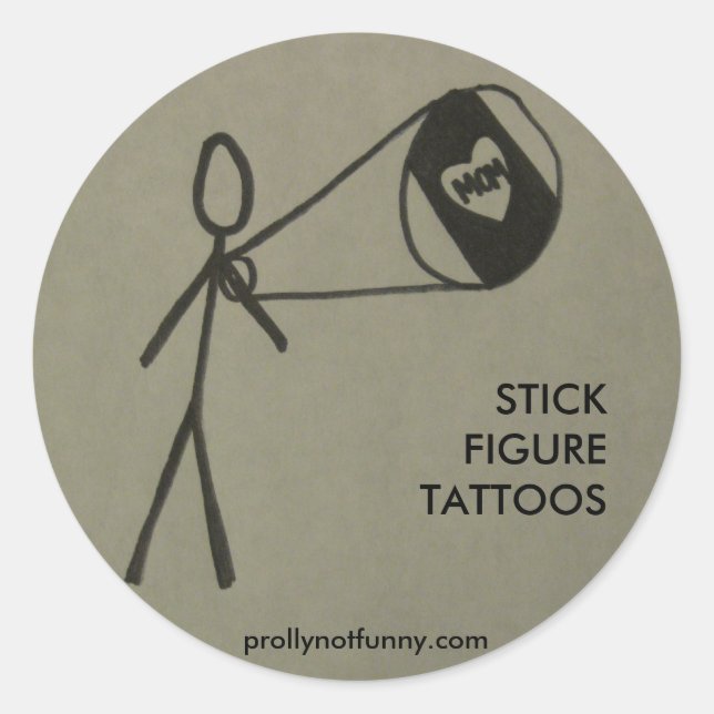 STICK FIGUR TATTOOS RUNT KLISTERMÄRKE (Framsida)