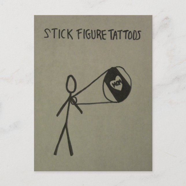 STICK FIGUR TATTOOS VYKORT (Framsida)