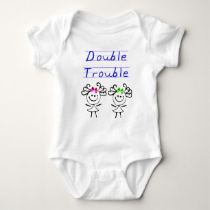 Stick figur Twin-flickor Tee