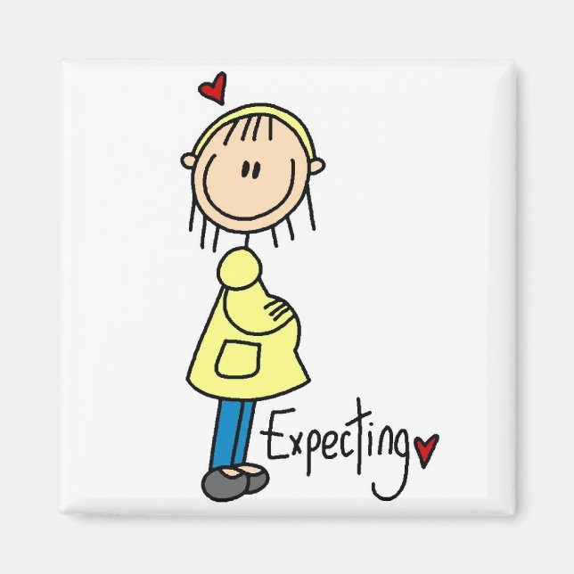 Stick figur väntar sig Baby Magnet (Framsidan)