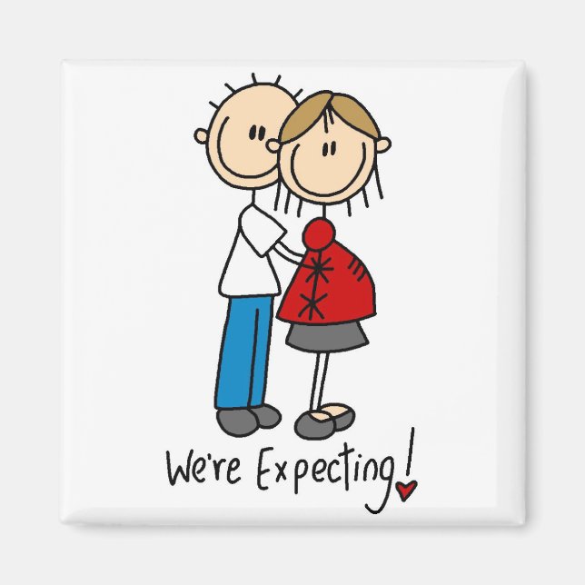 Stick figur väntar vi oss magnet (Framsidan)