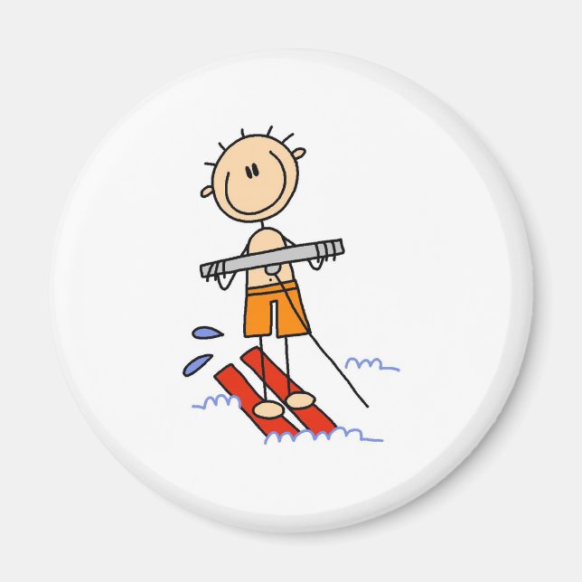 Stick figur Vatten Skiing Magnets Magnet (Framsidan)