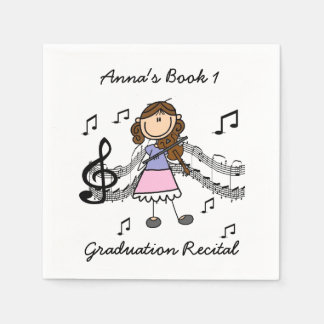 Stick figur Violin Player Pappra Napkins Pappersservett