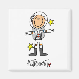 Stick figurastronautT-tröja och gåvor Magnet